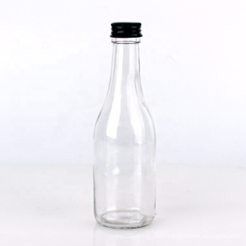 Manufacturer customized 115ml clear round drinking beverage glass bottle juice bottle with screw lid